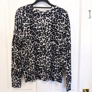 Loft animal print black and white XS cardigan